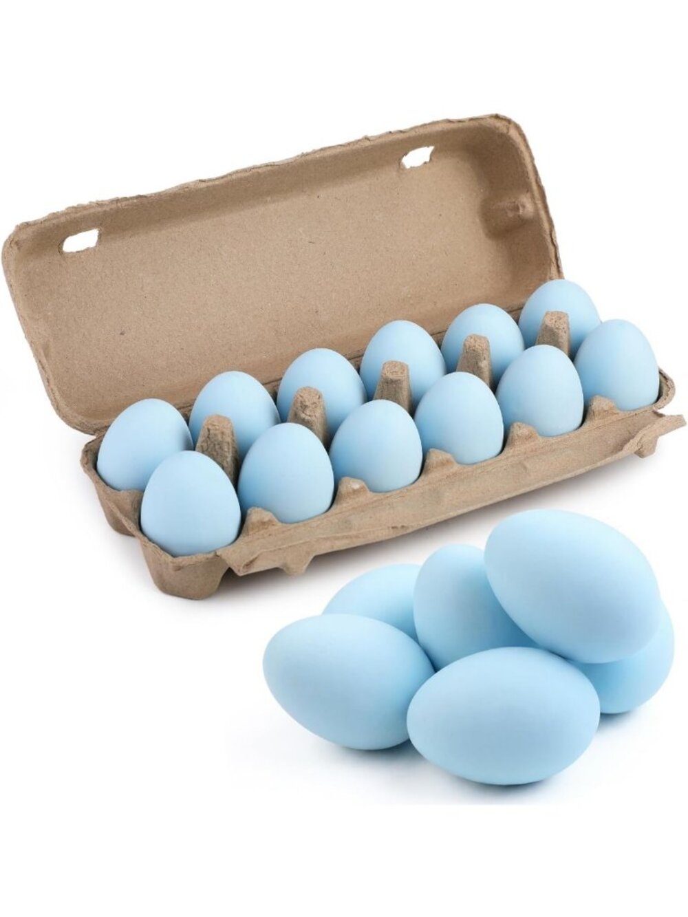 12 Pcs Blue Ceramic Easter Eggs - Decorative Nesting Eggs for Crafts & Home